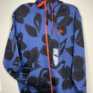 NWT Nike Fleece Windrunner Hoodie Blue/Black Men's